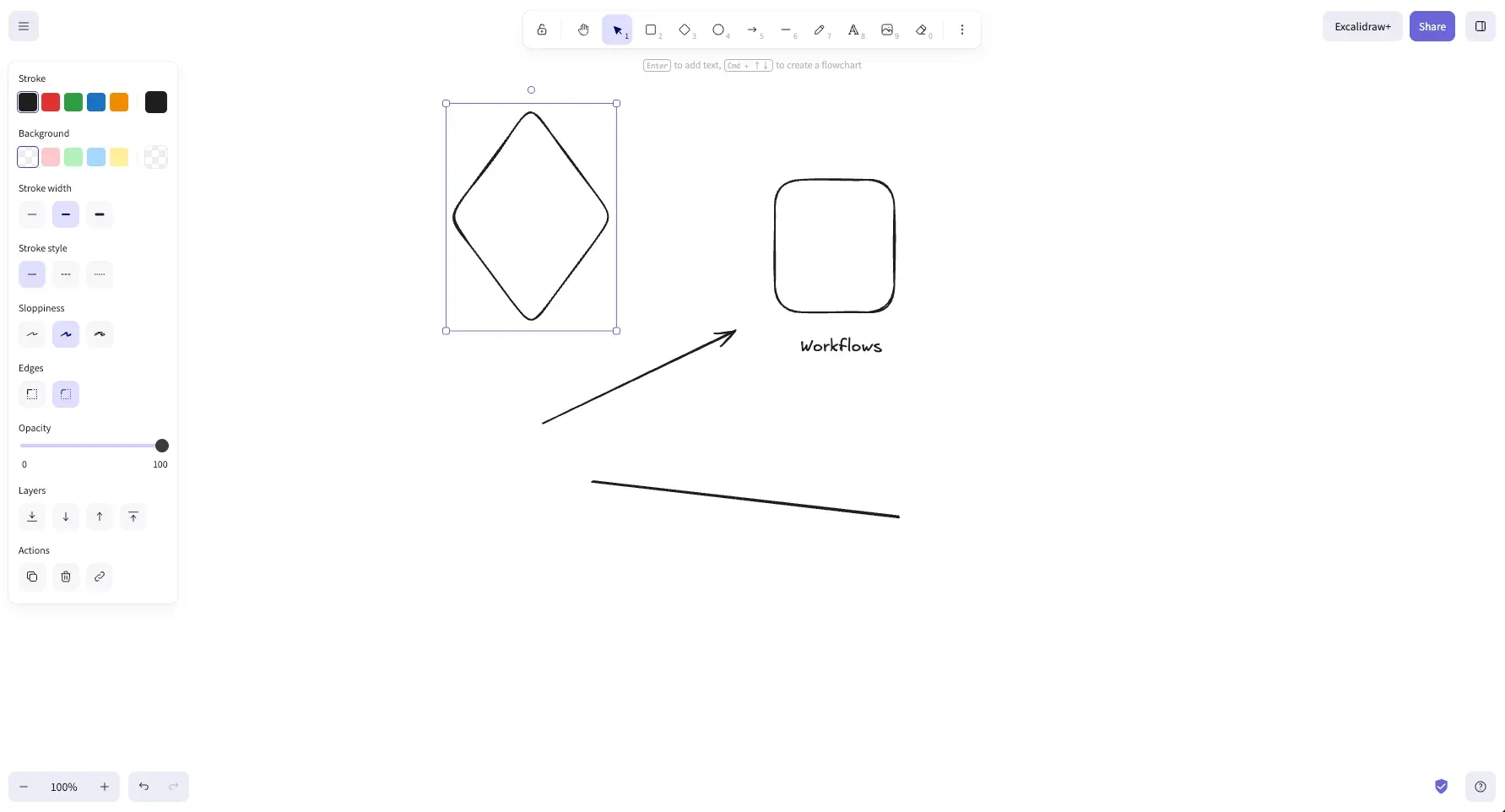 Excalidrawで図を描いている画面